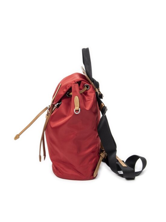 Prada Drawstring Backpack Red Tan Black Nylon Canvas main image 6